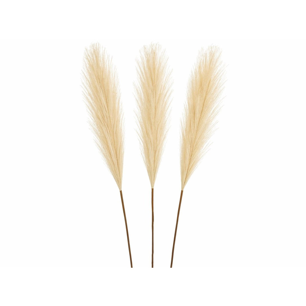 Cream Pampas Grass 3 Stem Faux Pampas Beige Boho Decor Neutral Vase Filler Farmhouse Floral Stems Minimalist Home Decor