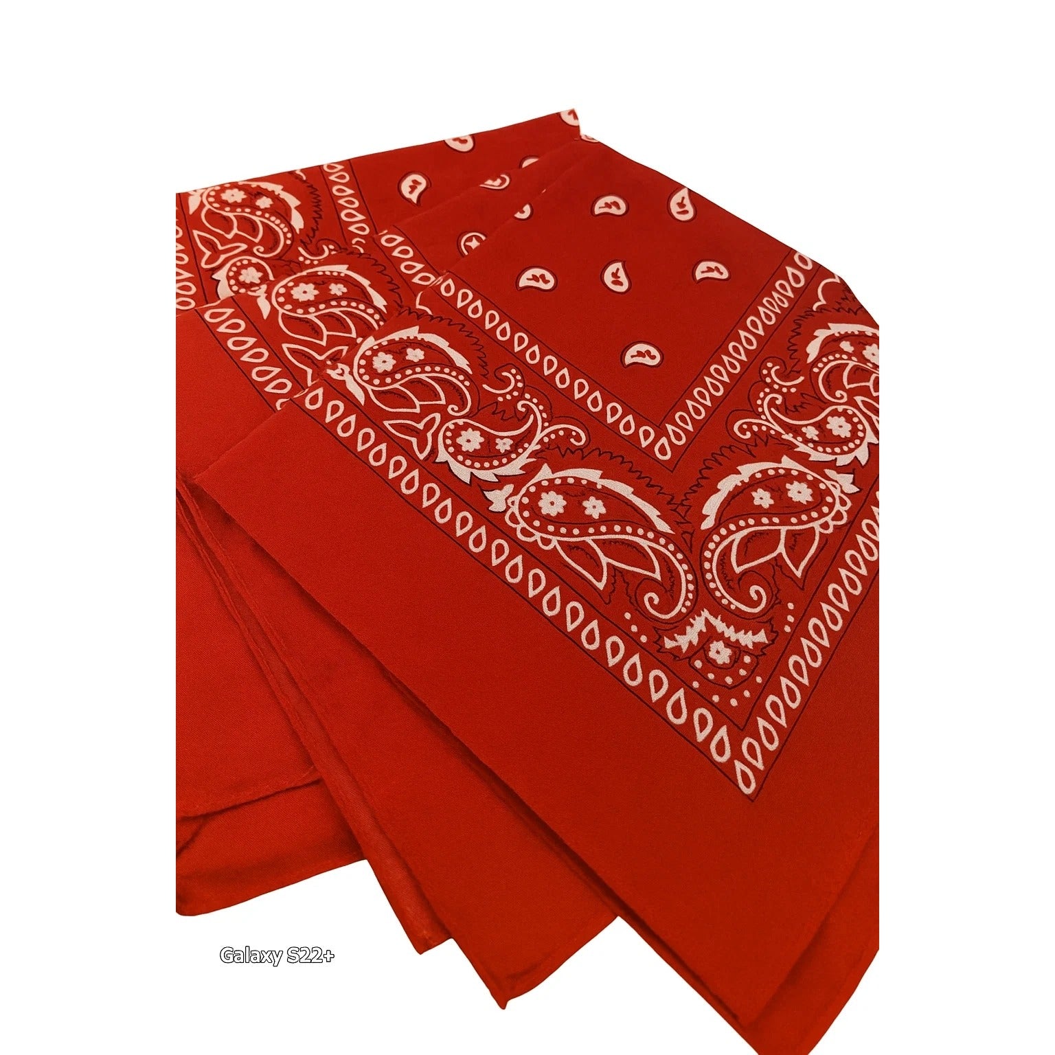 Bandanas 21x21" Western Cowboy Cowgirl - Red Paisley Square Scarves 4 Pack