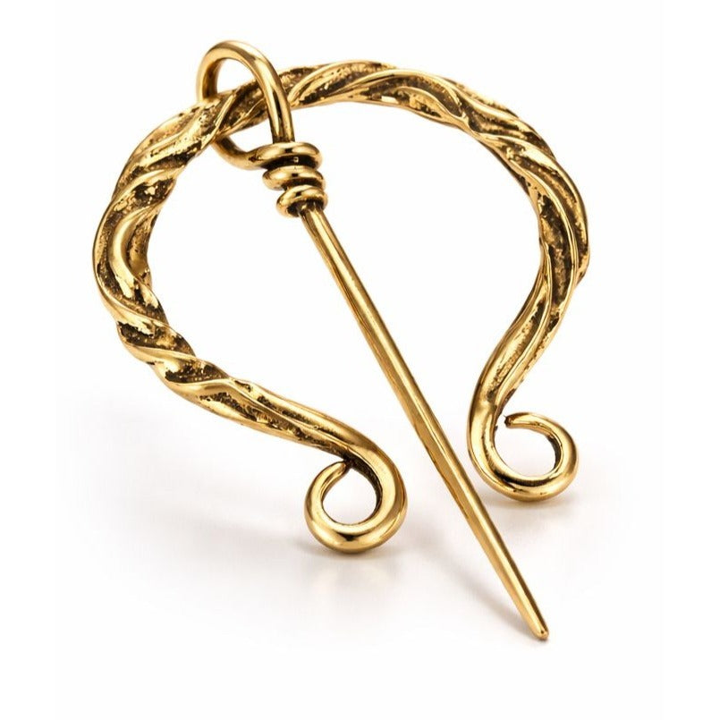 Gold Vine Brooch Pin for Women, Scarf Shawl Clip, Sweater Cape Cloak Fastener, Elegant Fashion Jewelry Accessory