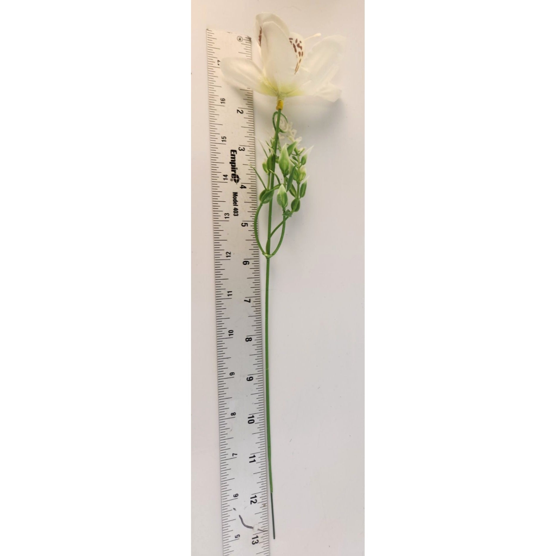 White Orchid Artificial Flowers with Greenery 6 Stem Bundle Faux Silk Wedding Florals