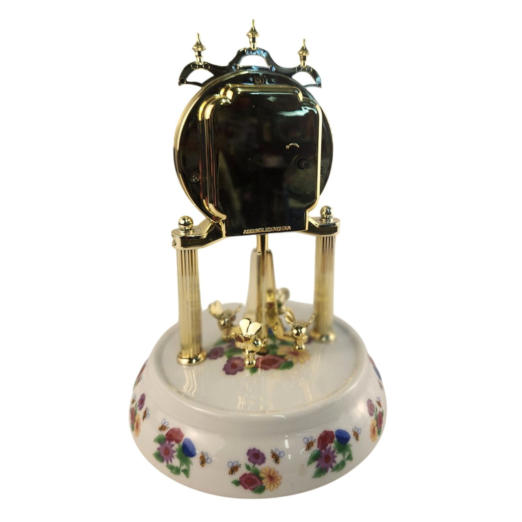 Disney Winnie The Pooh Piglet Glass Dome Revolving Bees Clock Floral Details