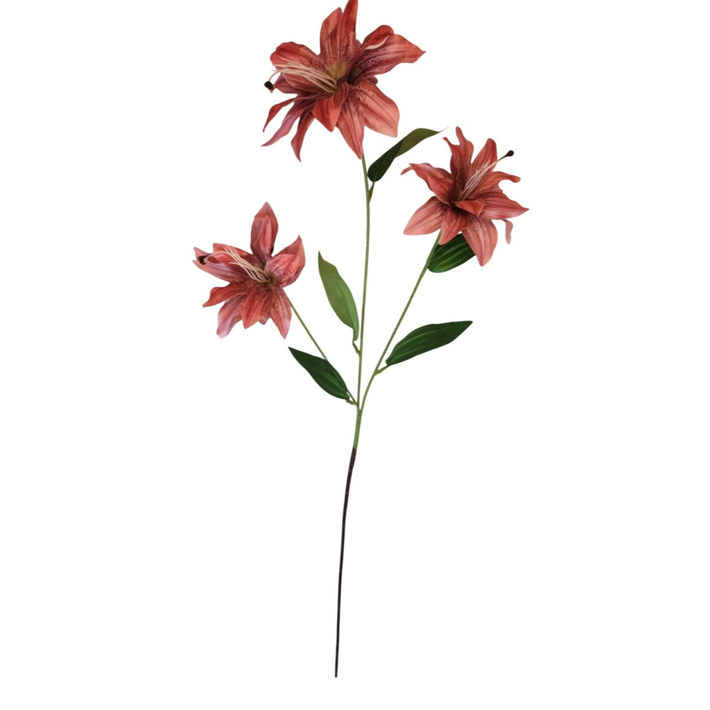 Luxury Artificial Tiger Lily Stem 34 Inch | Designer Artificial Silk Floral | Blush Pink Faux Lily | Elegant Wedding Home Decor