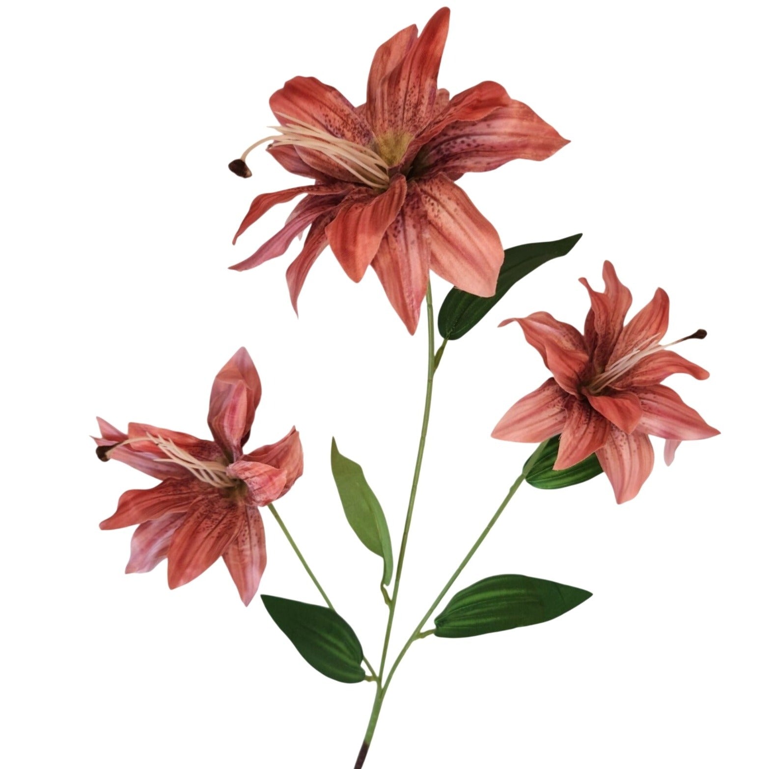 Luxury Artificial Tiger Lily Stem 34 Inch | Designer Artificial Silk Floral | Blush Pink Faux Lily | Elegant Wedding Home Decor