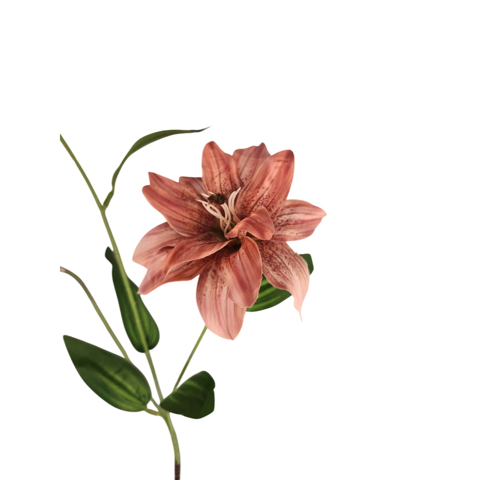 Luxury Artificial Tiger Lily Stem 34 Inch | Designer Artificial Silk Floral | Blush Pink Faux Lily | Elegant Wedding Home Decor