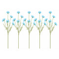 Aqua Blue Artificial Daisy Stems Set of 5, 20 Inch Silk Flowers