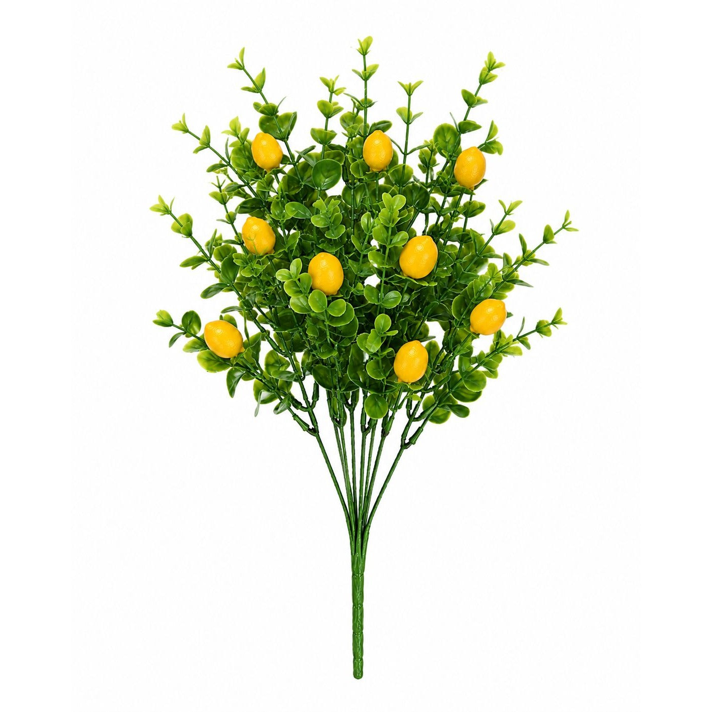 Faux Lemon Pick 12 Inch Artificial Lemon Stem Mini Lemon Greenery Farmhouse Decor French Country Floral Pick Wreath Supply DIY Craft