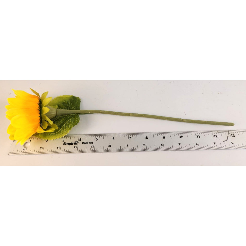 Classic Yellow Faux Silk Sunflower Stems 15 Inch 3 Stem Bunch Artificial Flowers Farmhouse Decor