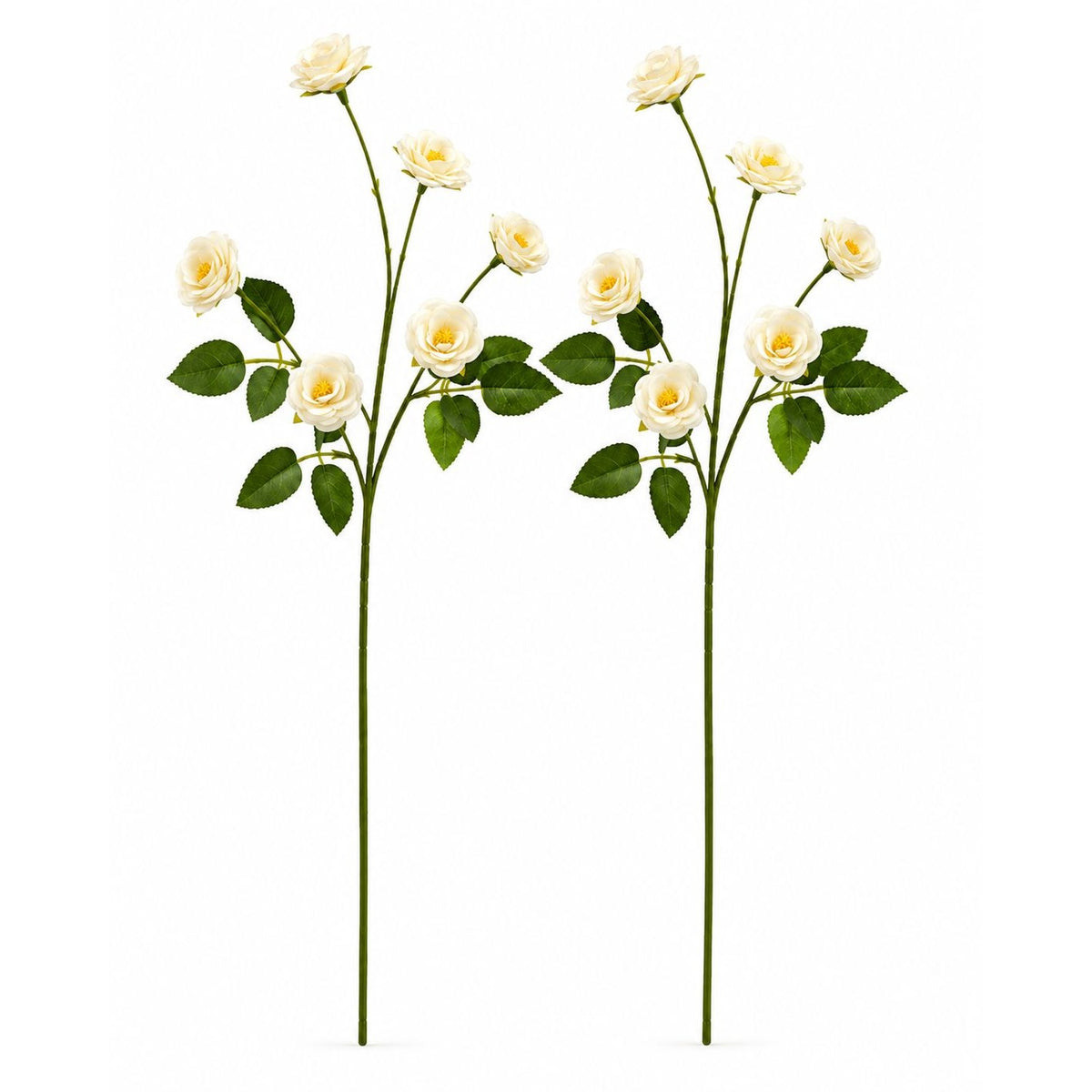 Creamy White Mini Spray Roses | Artificial Rose Stems Small Faux Flowers for Weddings Wreaths Cottage Decor