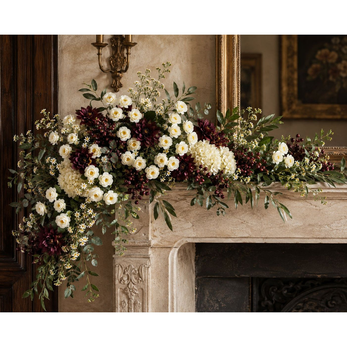 Creamy White Mini Spray Roses | Artificial Rose Stems Small Faux Flowers for Weddings Wreaths Cottage Decor