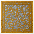 Mustard Satin Paisley Scarf Women Boho Western Square Hair Neck Bandana 27x27