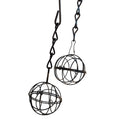Black Metal Hanging Sphere Plant Holders Set of 2, 2.75in