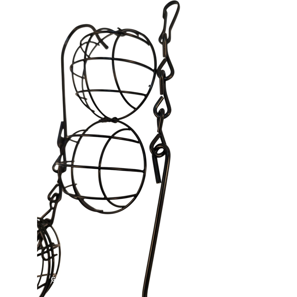 Black Metal Hanging Sphere Plant Holders Set of 2, 2.75in