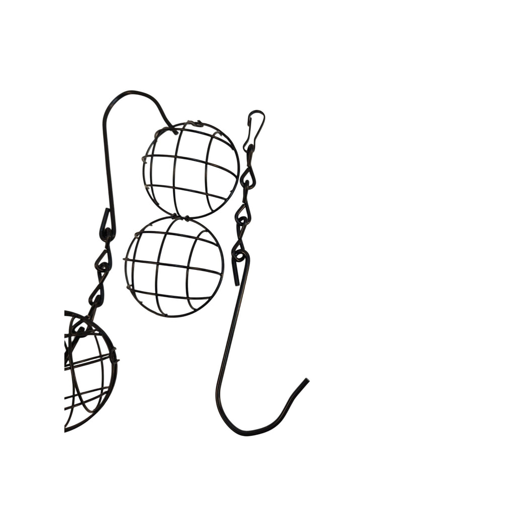 Black Metal Hanging Sphere Plant Holders Set of 2, 2.75in
