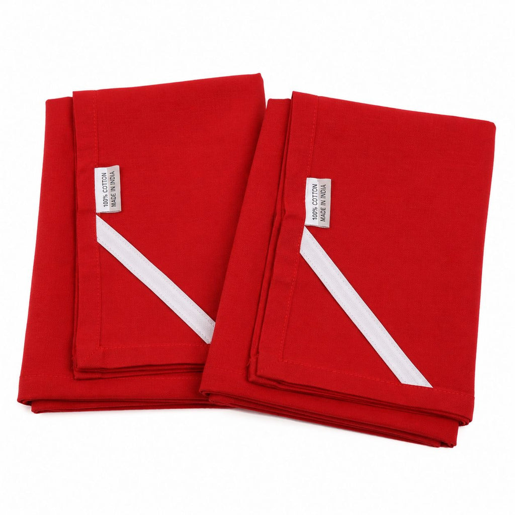 Set of 2 Red Embroidery Blank Tea Towels 26x26 100% Cotton Kitchen Dish Towels Hanging Loop