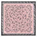 Blush Pink Paisley Wild Rag Scarf 35x35 Satin Western Cowgirl Charcoal Gray