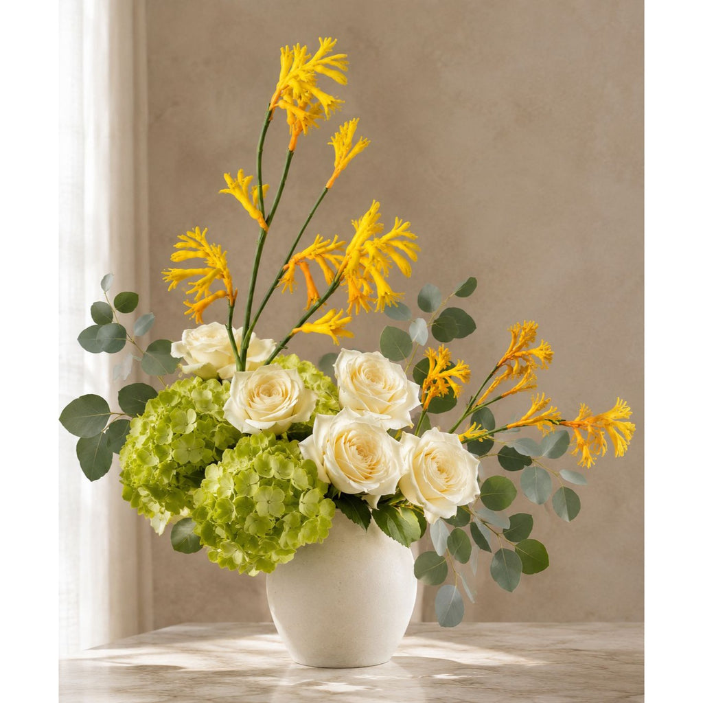 Artificial Kangaroo Paw Flower Stem 24 Inch Yellow Orange Real Touch Australian Native Wildflower Floral Decor