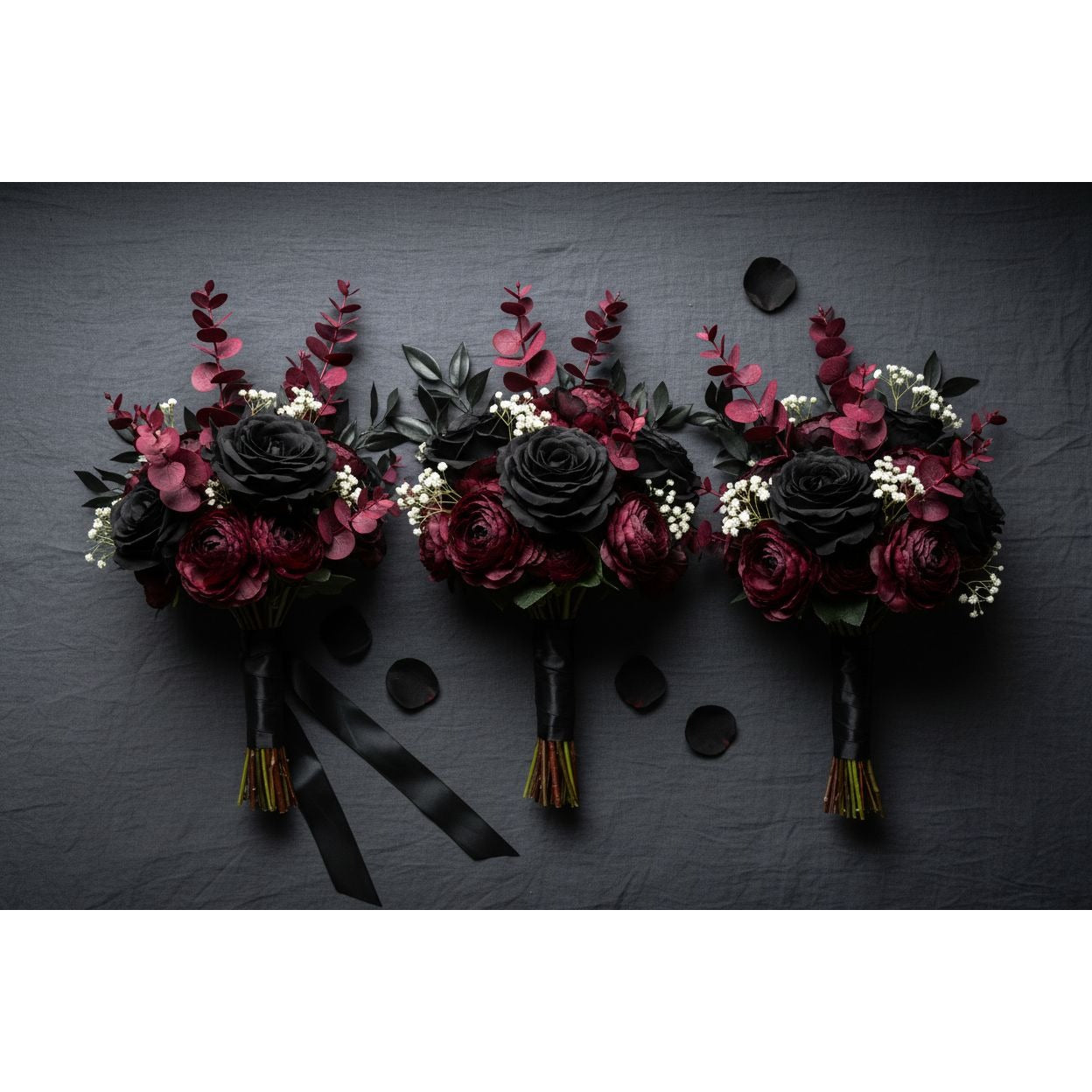 Plum Purple Eucalyptus Stems Set of 10, 14 Inch Burgundy Faux Greenery Picks for Fall Wreaths Halloween Decor