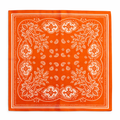Bright Orange Paisley Wild Rag Scarf 26x26 Western Cowgirl Bandana Satin Polyester