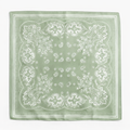 Sage Green Paisley Wild Rag Scarf 26x26 Western Cowgirl Bandana Satin Polyester