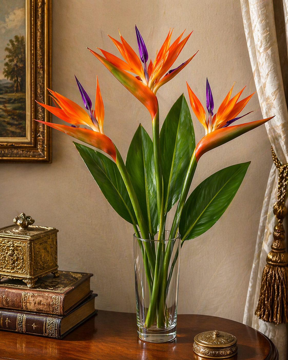 Artificial Bird of Paradise Flowers Realistic Strelitzia 3 Stem Bundle