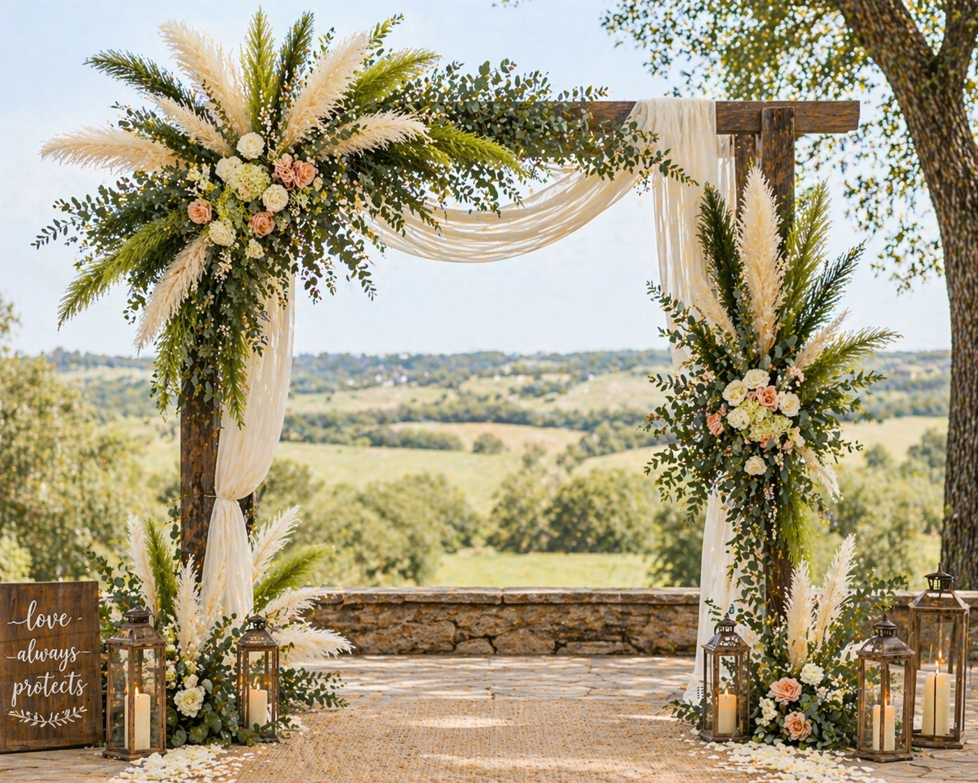 Green Pampas Grass Bundle 16 Stem Faux Pampas White and Green Boho Decor Vase Filler Farmhouse Floral Arrangement Mixed Stems