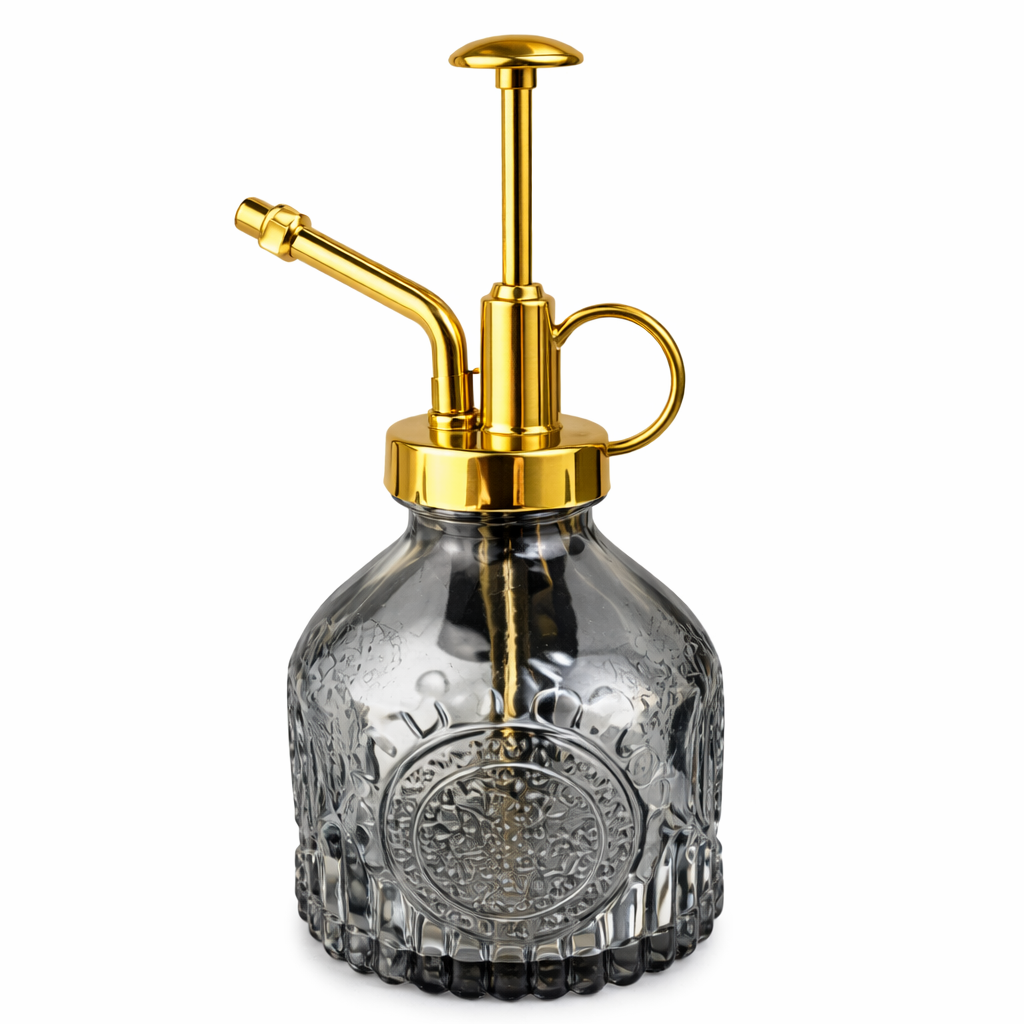 Smoke Gray Glass Plant Mister Spray Bottle 6oz Orchid Bonsai Air Plant Mister