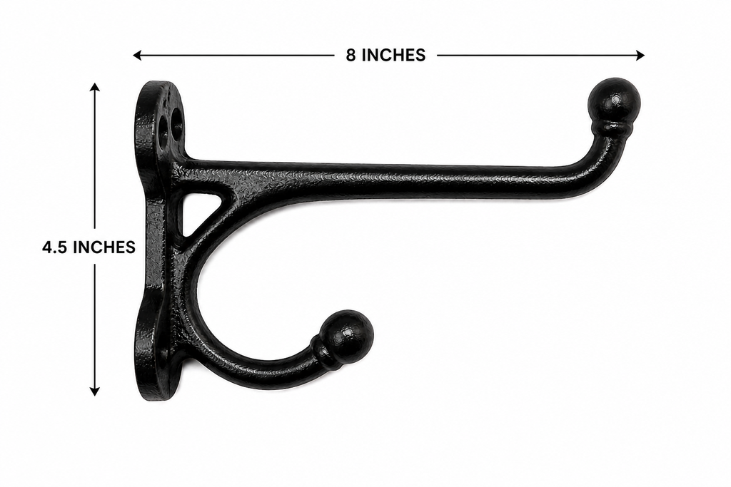 Vintage Black Iron Western Harness Wall Hooks Set of 3 Rustic Heavy Duty