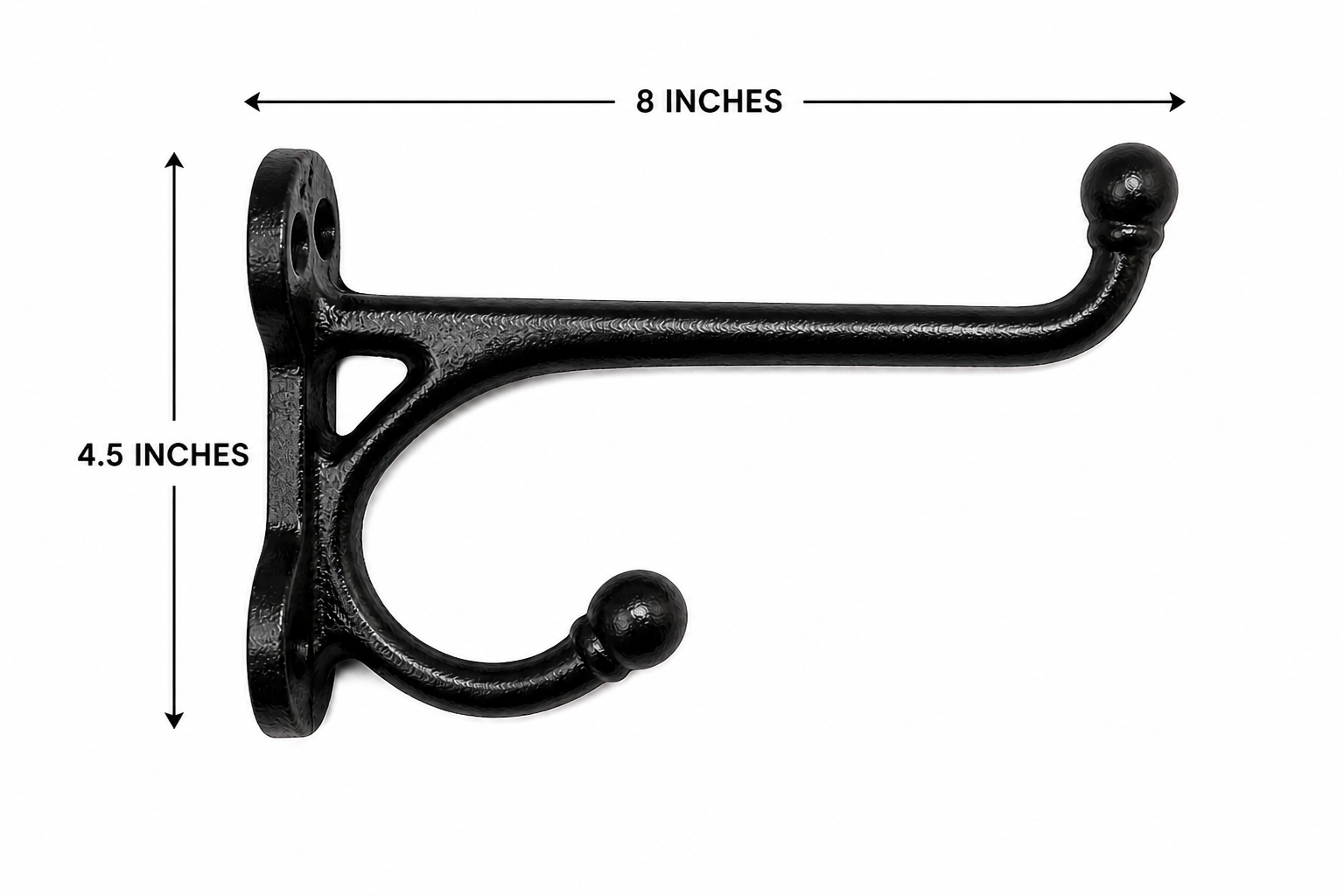 Vintage Black Iron Western Harness Wall Hooks Set of 3 Rustic Heavy Duty