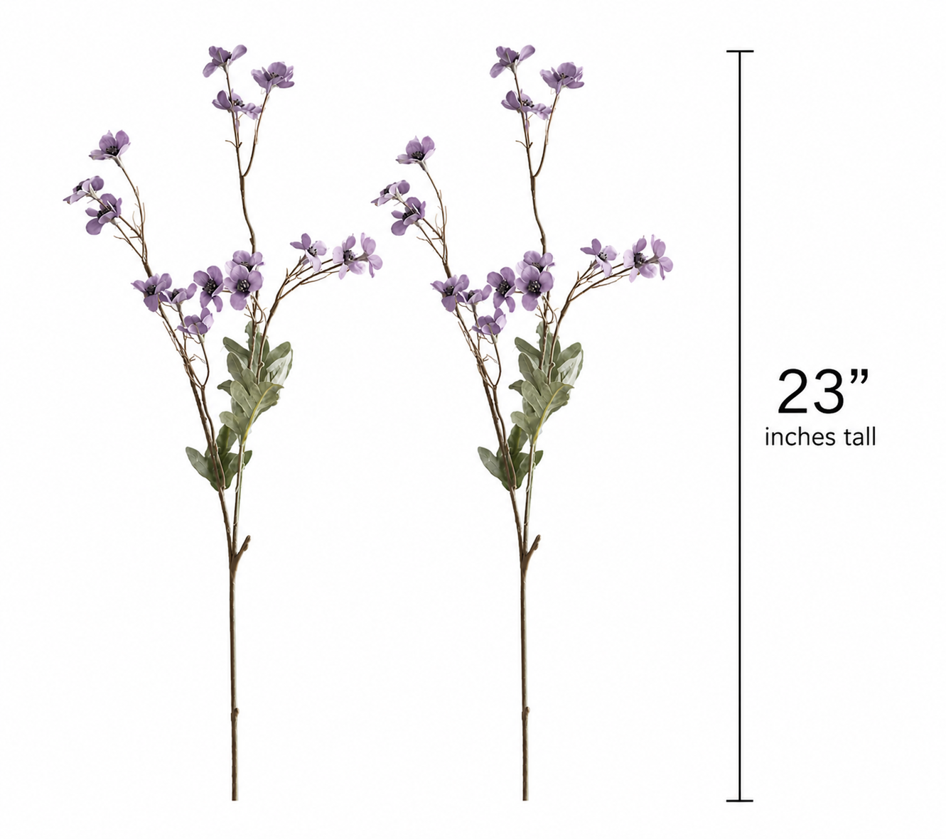 Dusty Lavender Faux Flower Stem Set Purple Wildflower Spray Cottagecore Floral Decor 23 Inch Branches