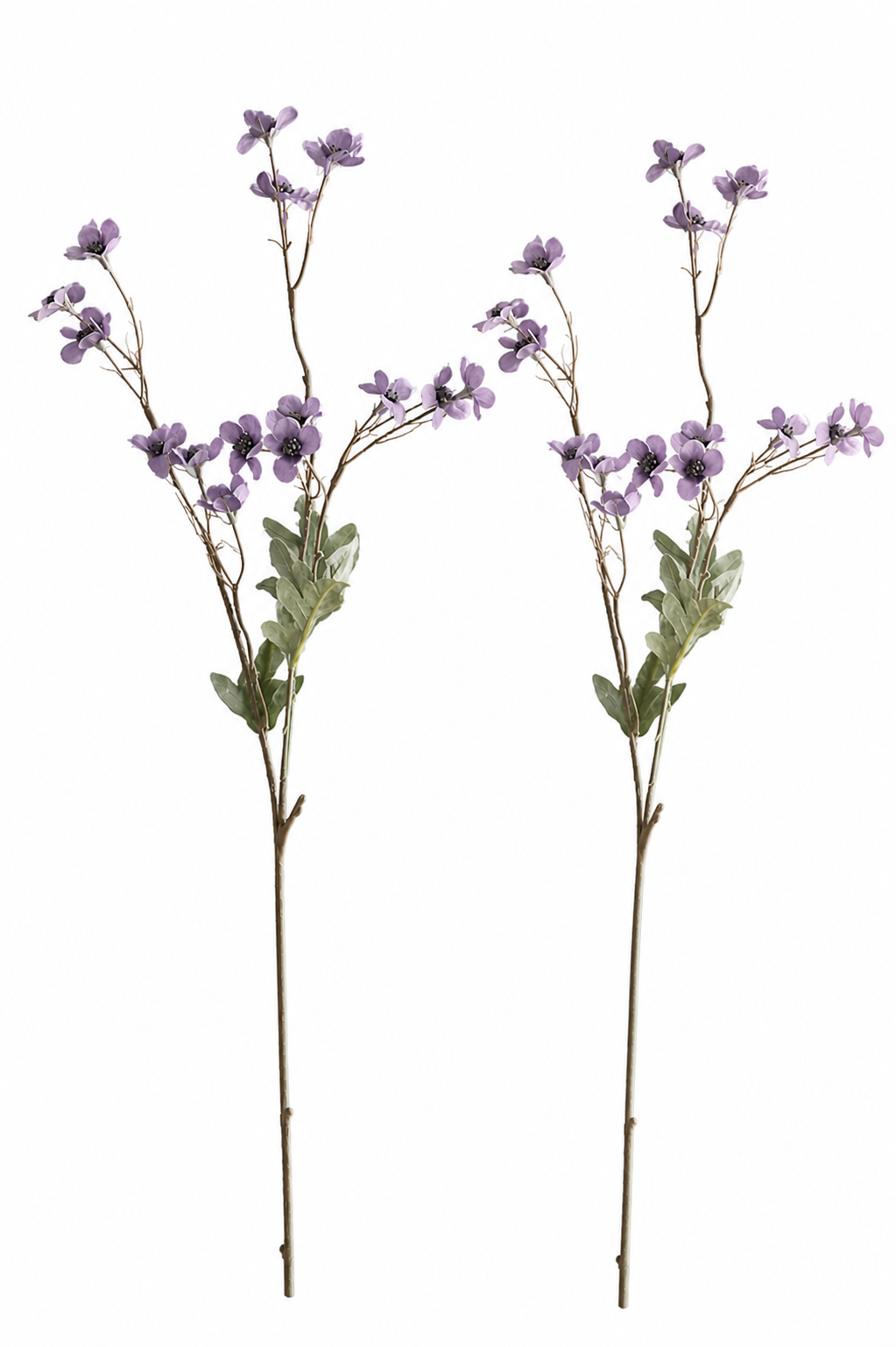 Dusty Lavender Faux Flower Stem Set Purple Wildflower Spray Cottagecore Floral Decor 23 Inch Branches