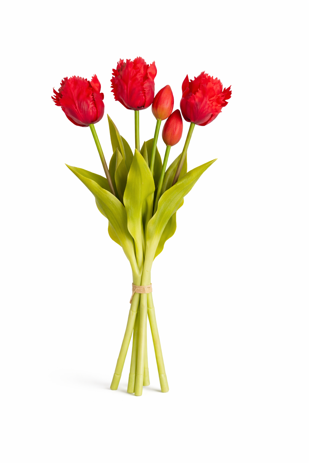 Artificial Red Parrot Tulips Bouquet 15 Inch Faux Silk Flower Stems Fake Floral Arrangement Wedding Centerpiece Farmhouse Home Decor Spring Bouquet