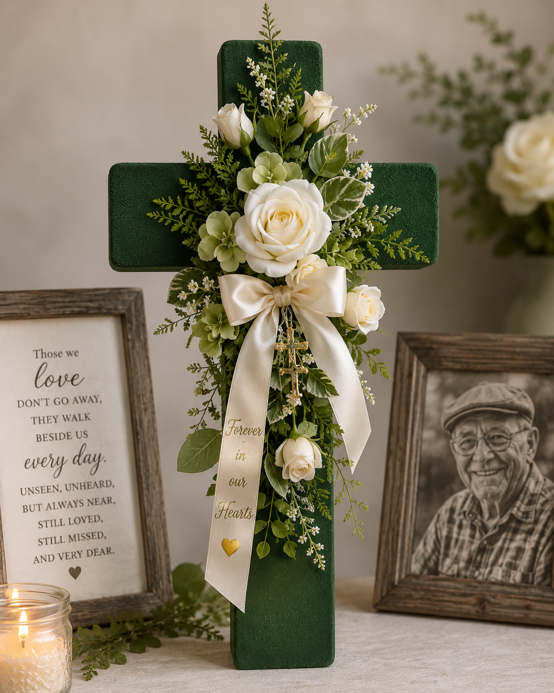 Set of 2 Wet Floral Foam Crosses 12 Inch Floral Cross Base Cemetery Memorial DIY Funeral Flowers Sympathy Arrangement Supplies