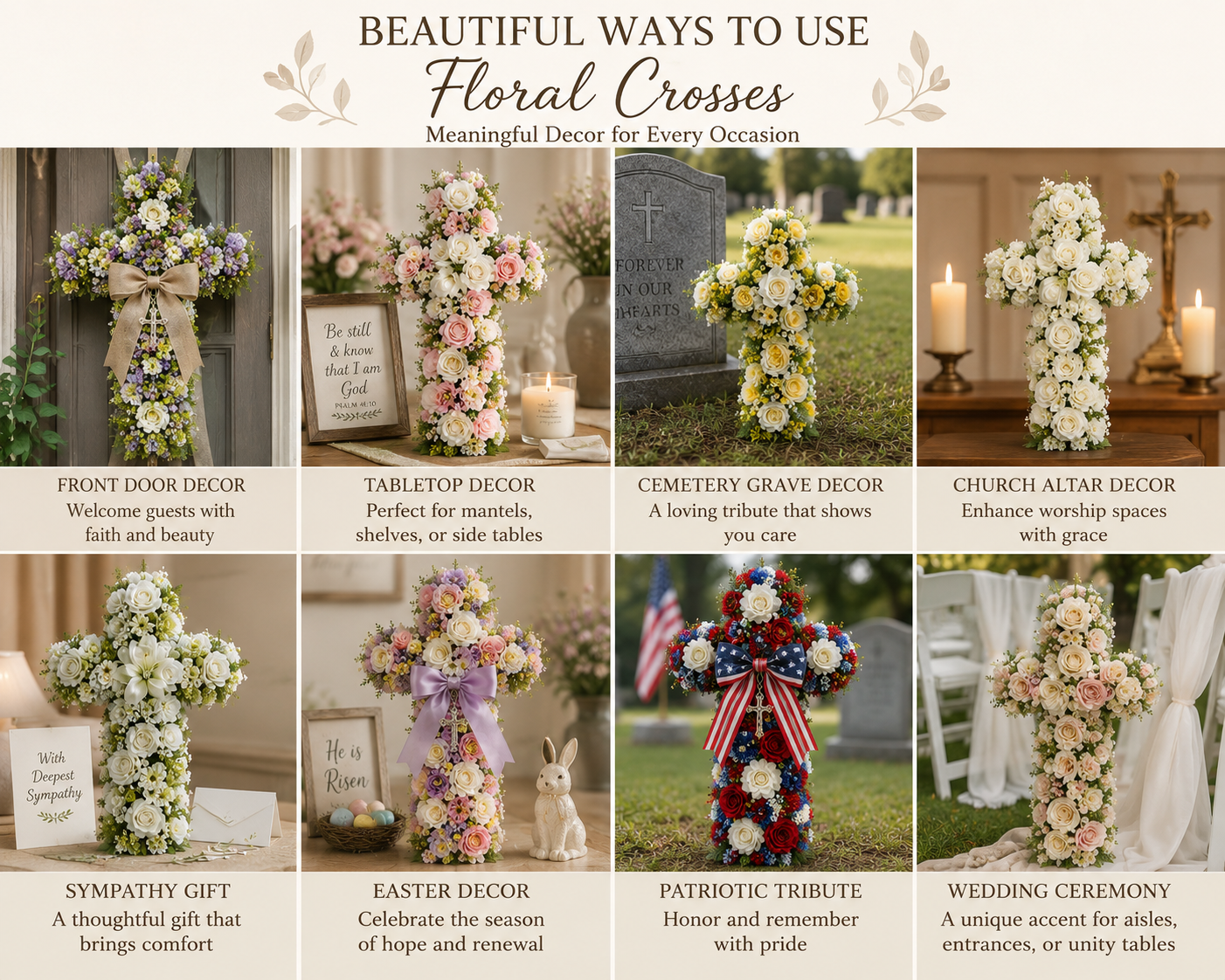 Set of 2 Wet Floral Foam Crosses 12 Inch Floral Cross Base Cemetery Memorial DIY Funeral Flowers Sympathy Arrangement Supplies