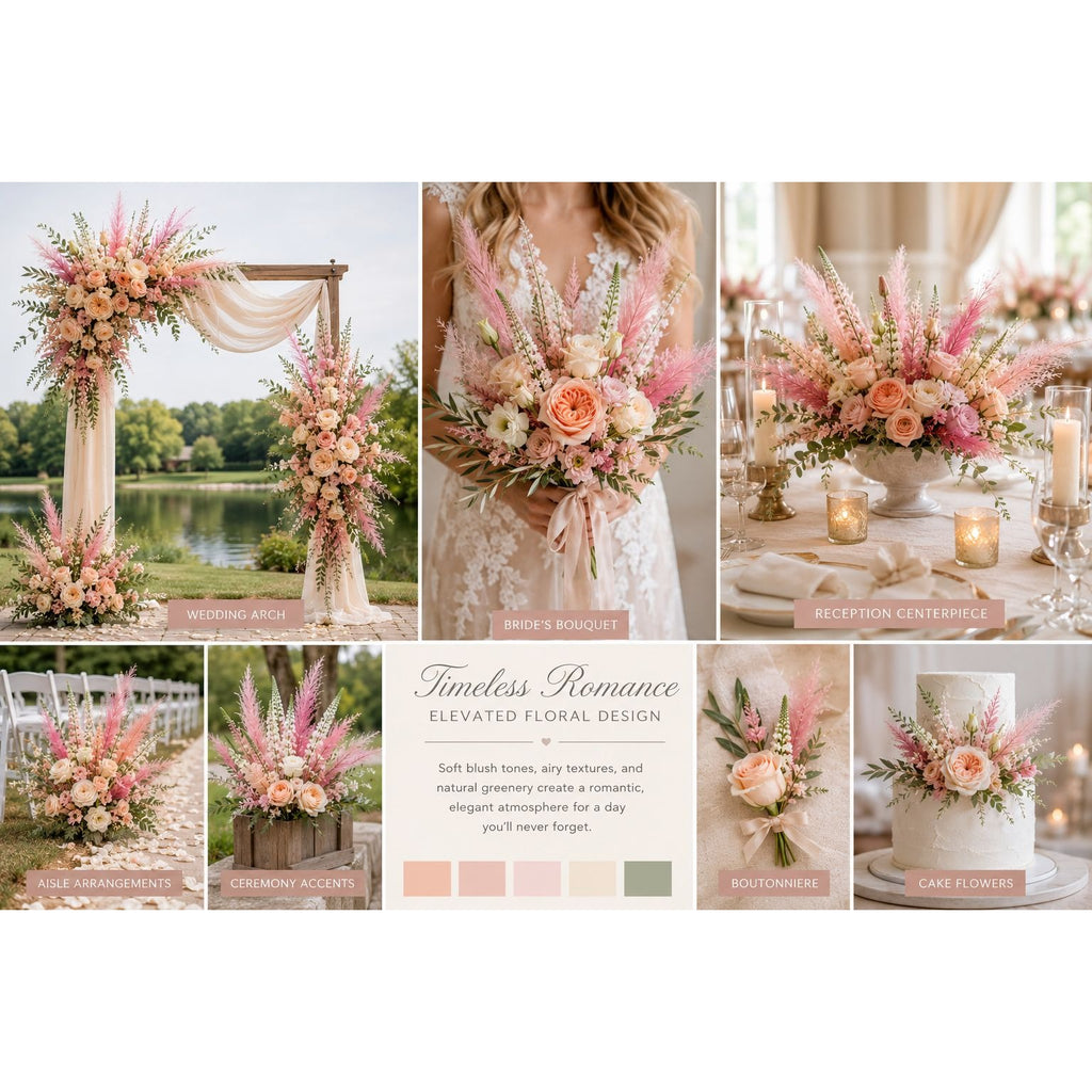 Artificial Pink Pampas Grass Filler Stems Set of 21 Wispy Faux Pampas Wedding Bouquet Vase Arrangement Blush Floral Decor 17 Inch