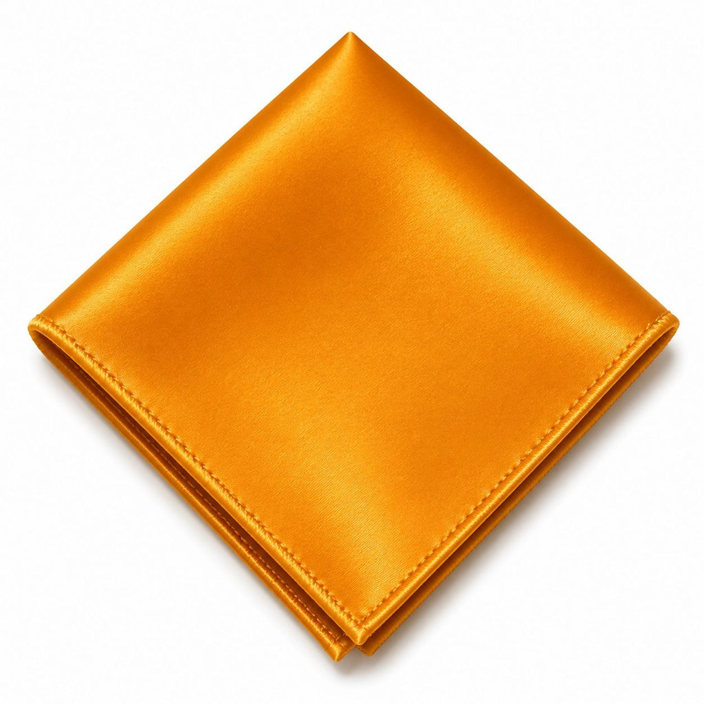 Gold Satin Pocket Square 9x9 Mens Wedding Suit Formal Handkerchief