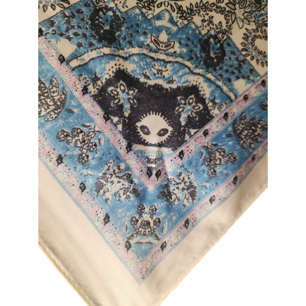 Blue Paisley Wild Rag 27x27 Satin Western Scarf Cowgirl Cowboy Bandana