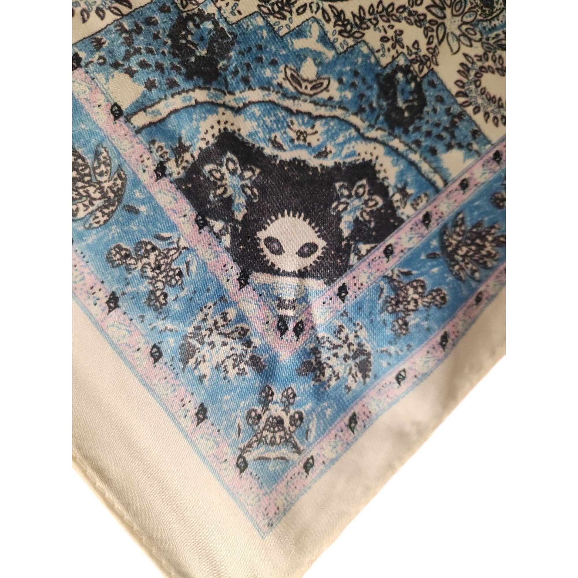 Blue Paisley Wild Rag 27x27 Satin Western Scarf Cowgirl Cowboy Bandana
