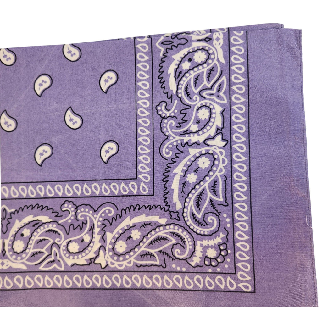 Bandanas 21x21" Western Cowboy Cowgirl - Pink Purple Gray Paisley Square Scarves 3 Pack