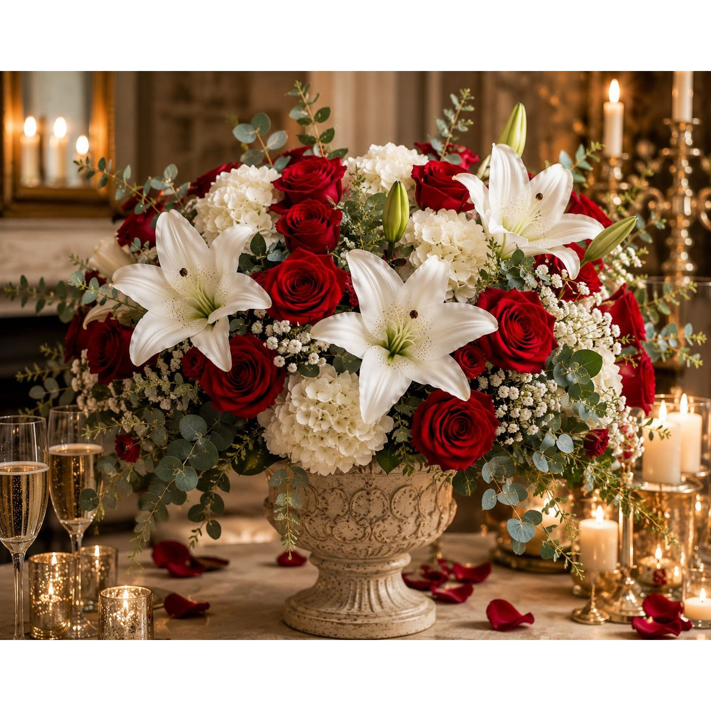 Real Touch White Lily Stems Set of 2, Artificial Lily Flowers, Faux Floral Stems, White Lily Spray, Wedding Flowers, French Country Decor, W