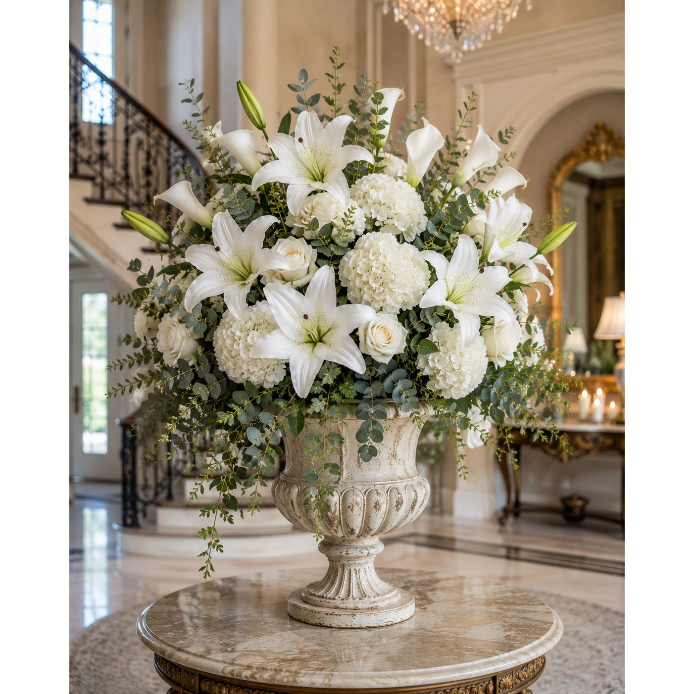 Real Touch White Lily Stems Set of 2, Artificial Lily Flowers, Faux Floral Stems, White Lily Spray, Wedding Flowers, French Country Decor, W