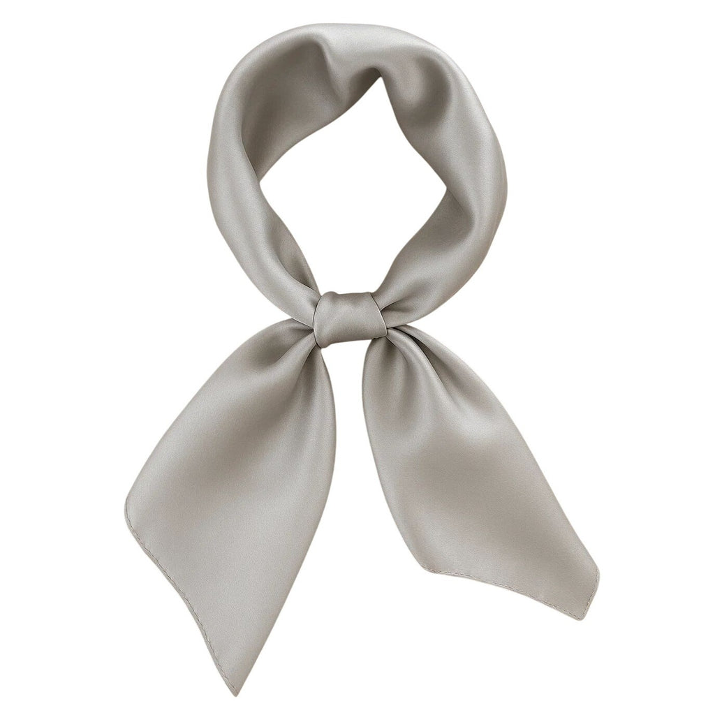 Light Gray Satin Scarf 19x19" Bandana Neckerchief Pocket Square Western Cowgirl