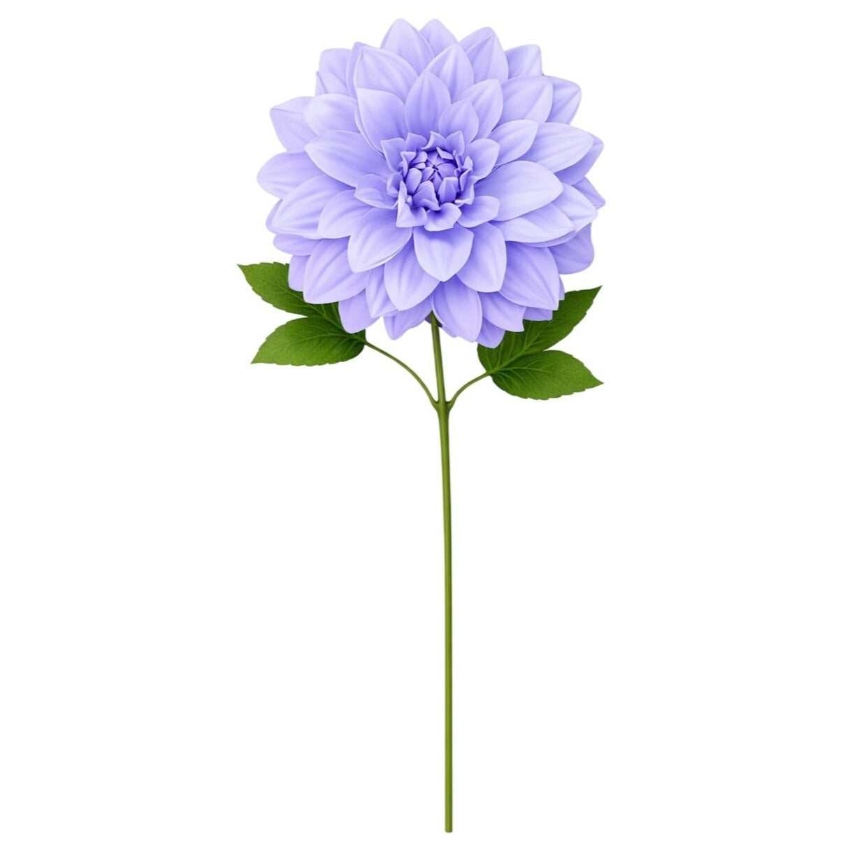 Periwinkle Dahlia Stem Faux Flower 24 Inch 5 Inch Bloom Lavender Blue Artificial Dahlia Wedding Centerpiece Decor