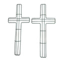 Green Wire Floral Wreath Cross Frames Set of 2 Small 7x16 Memorial Day Easter Christmas Craft Forms
