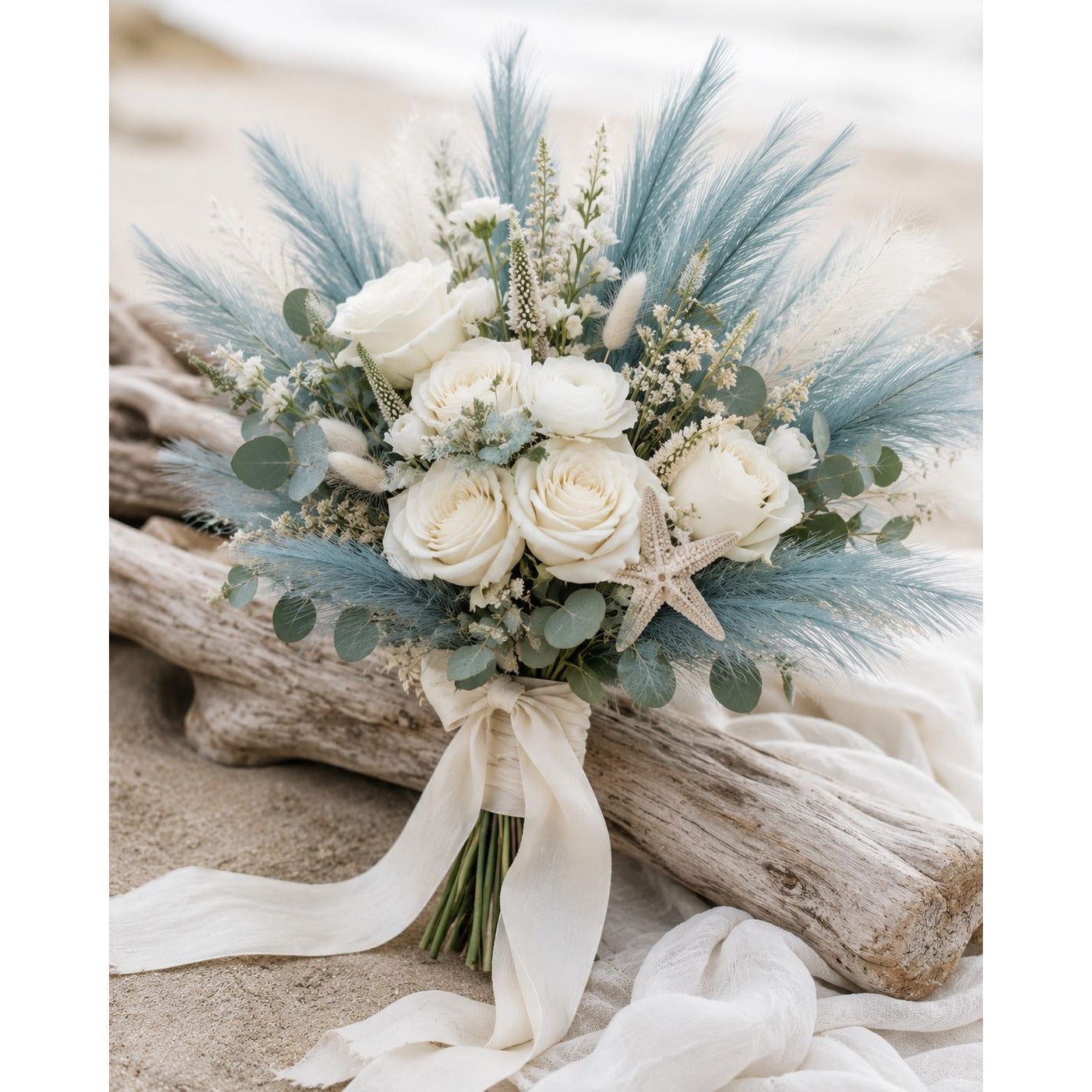 Smoky Teal Faux Pampas Grass Stems Blue Pampas Coastal Boho Wedding Decor Artificial Pampas 15 Inch Set of 25