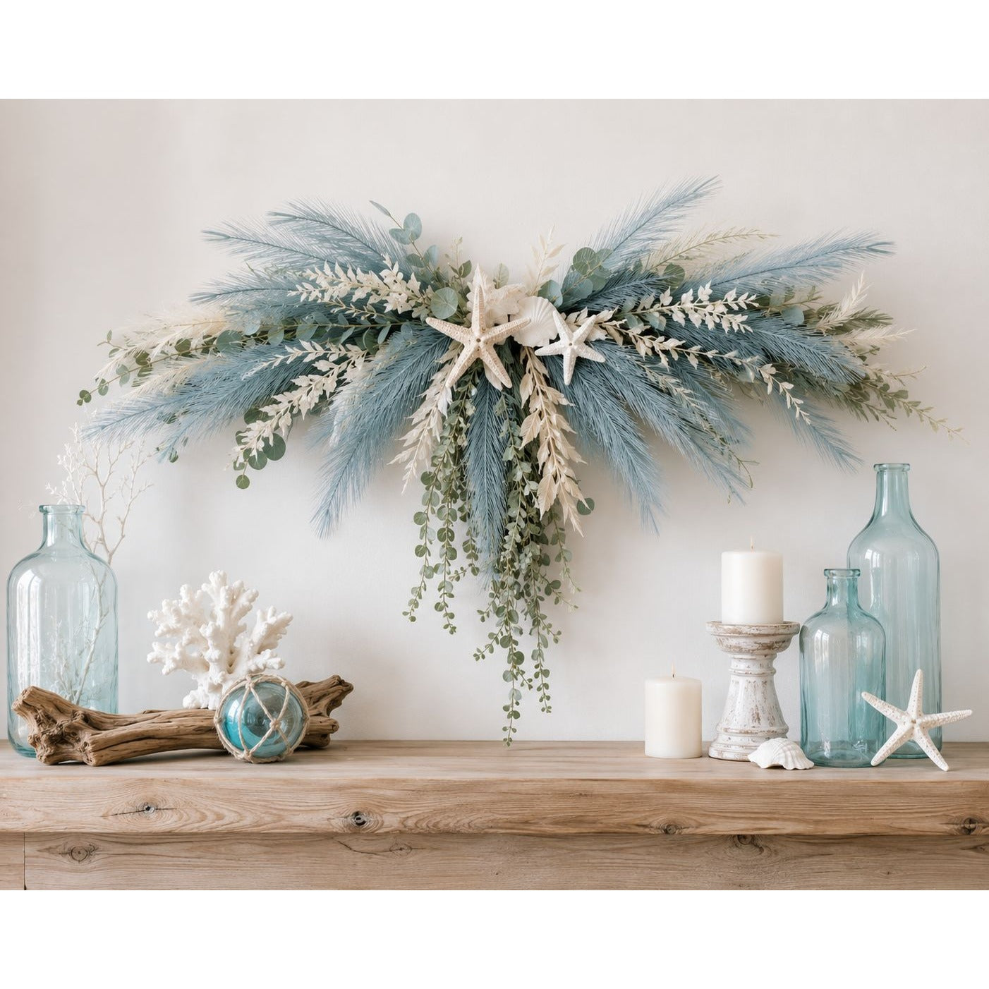 Smoky Teal Faux Pampas Grass Stems Blue Pampas Coastal Boho Wedding Decor Artificial Pampas 15 Inch Set of 25