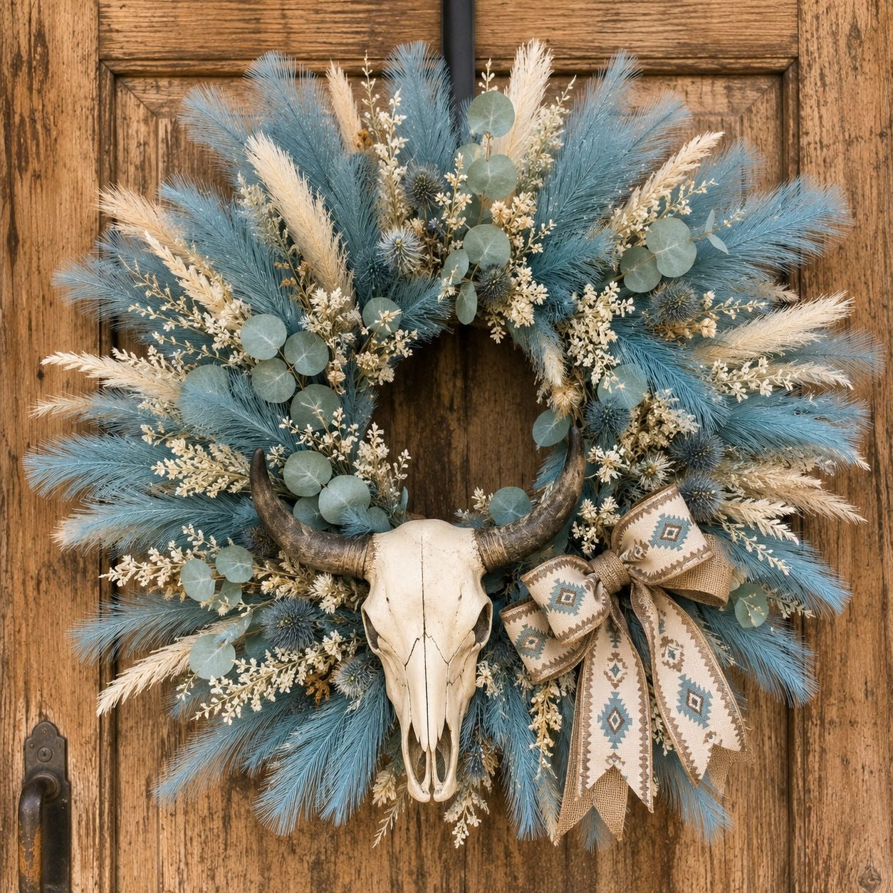 Smoky Teal Faux Pampas Grass Stems Blue Pampas Coastal Boho Wedding Decor Artificial Pampas 15 Inch Set of 25