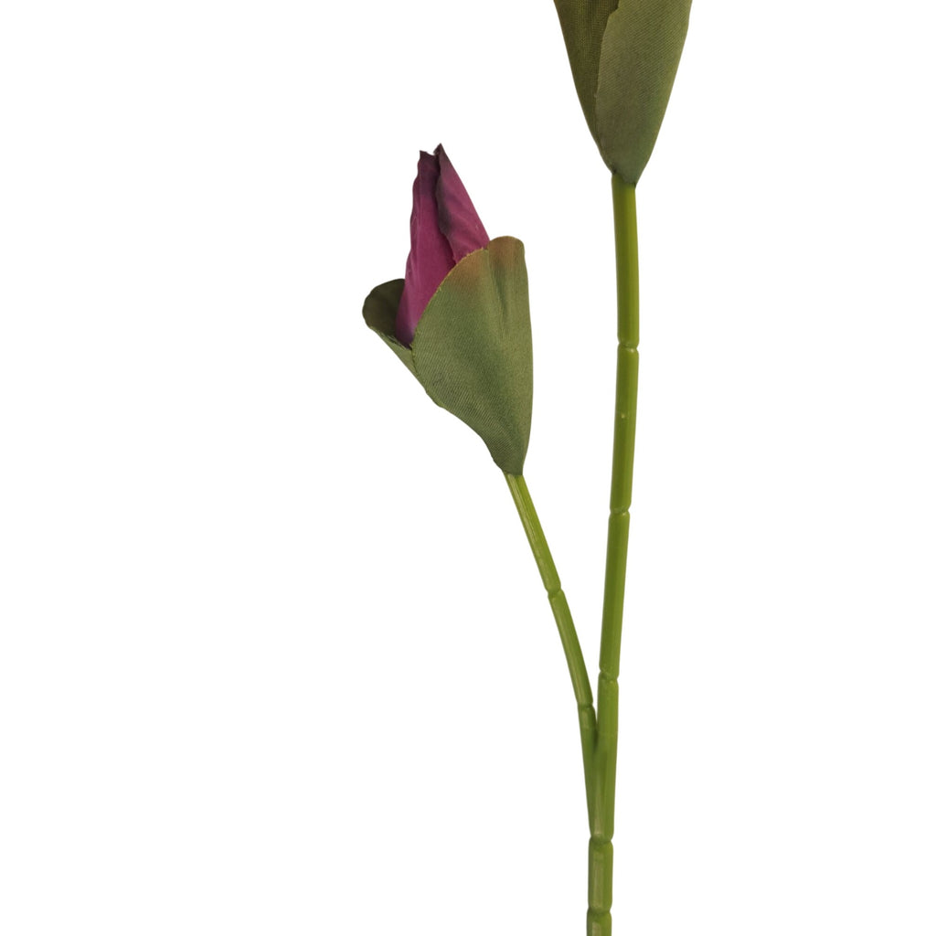Blush Pink and Plum Purple Real Touch Iris Stems Set of 2, 21 Inch Faux Flowers for French Country Cottage Decor