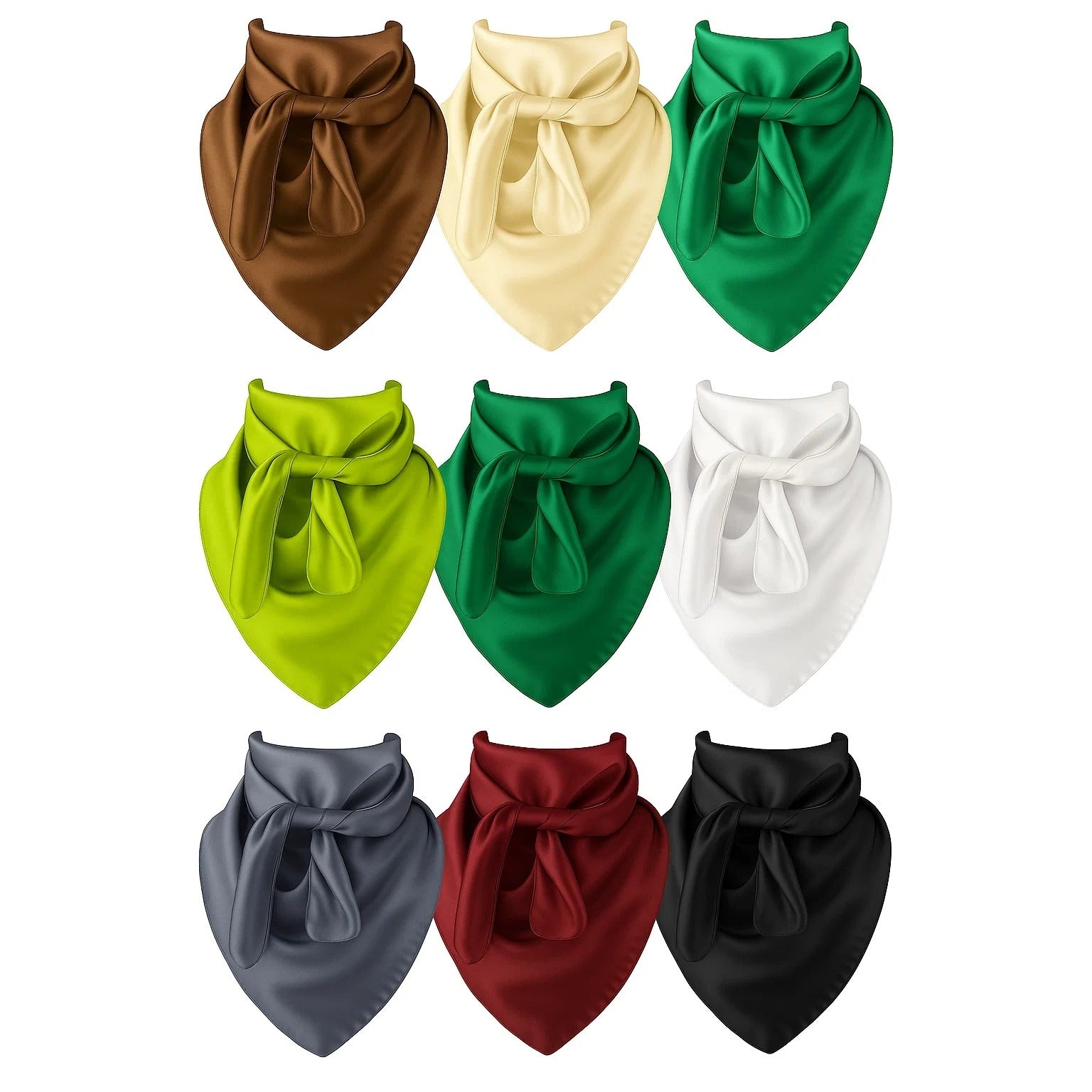 Brown Wild Rag Large Scarf 23x23 Inches Satin Western Accessory Cowgirl or Cowboy