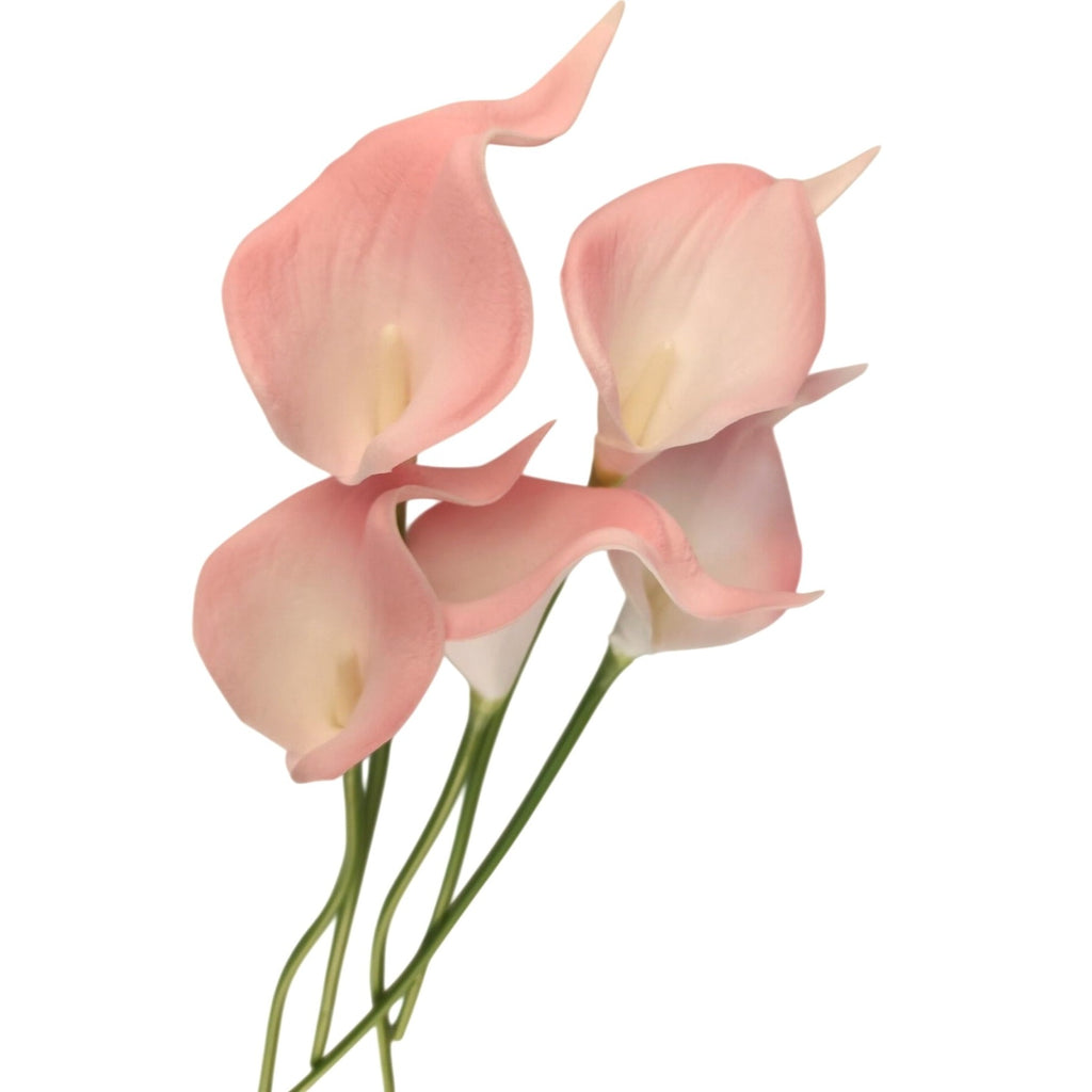 Blush Pink Faux Calla Lily Stems 15 Inch Wedding Artificial Flowers Spring Event Decor