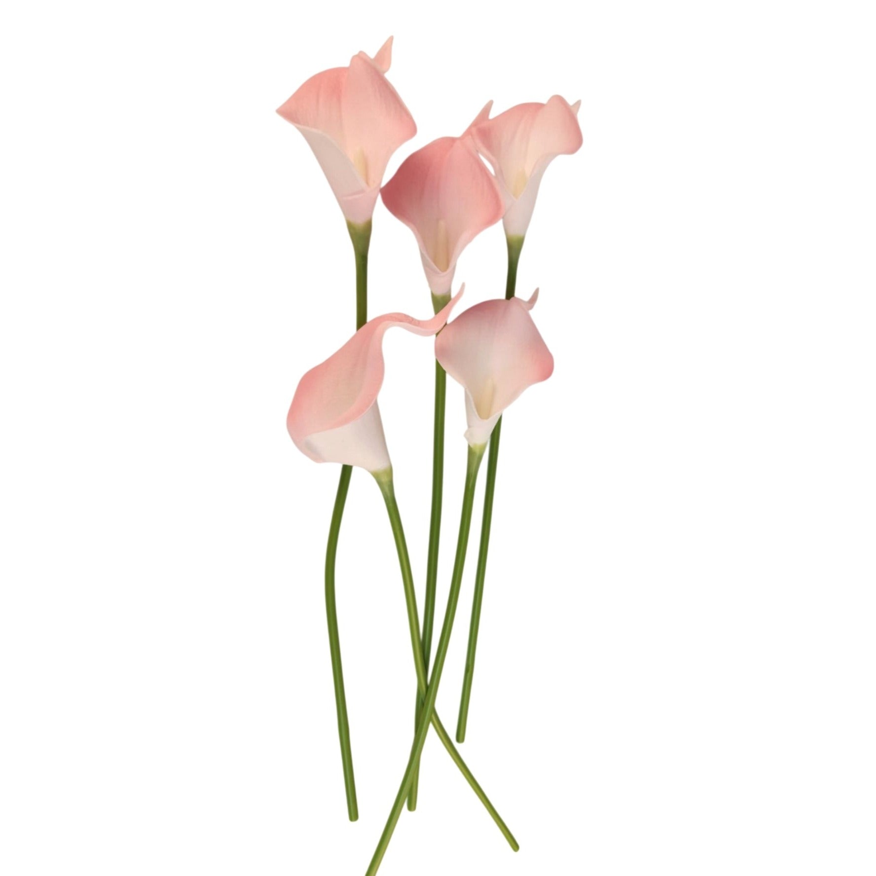 Blush Pink Faux Calla Lily Stems 15 Inch Wedding Artificial Flowers Spring Event Decor